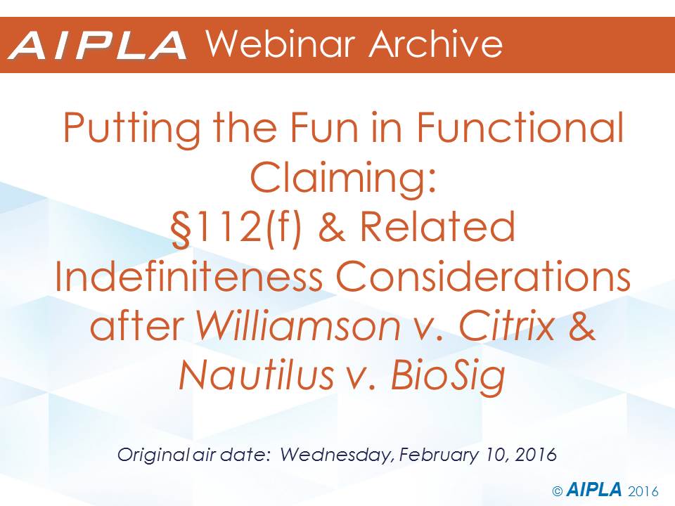 Webinar Archive - 2/10/16 - Putting the Fun in Functional Claiming
